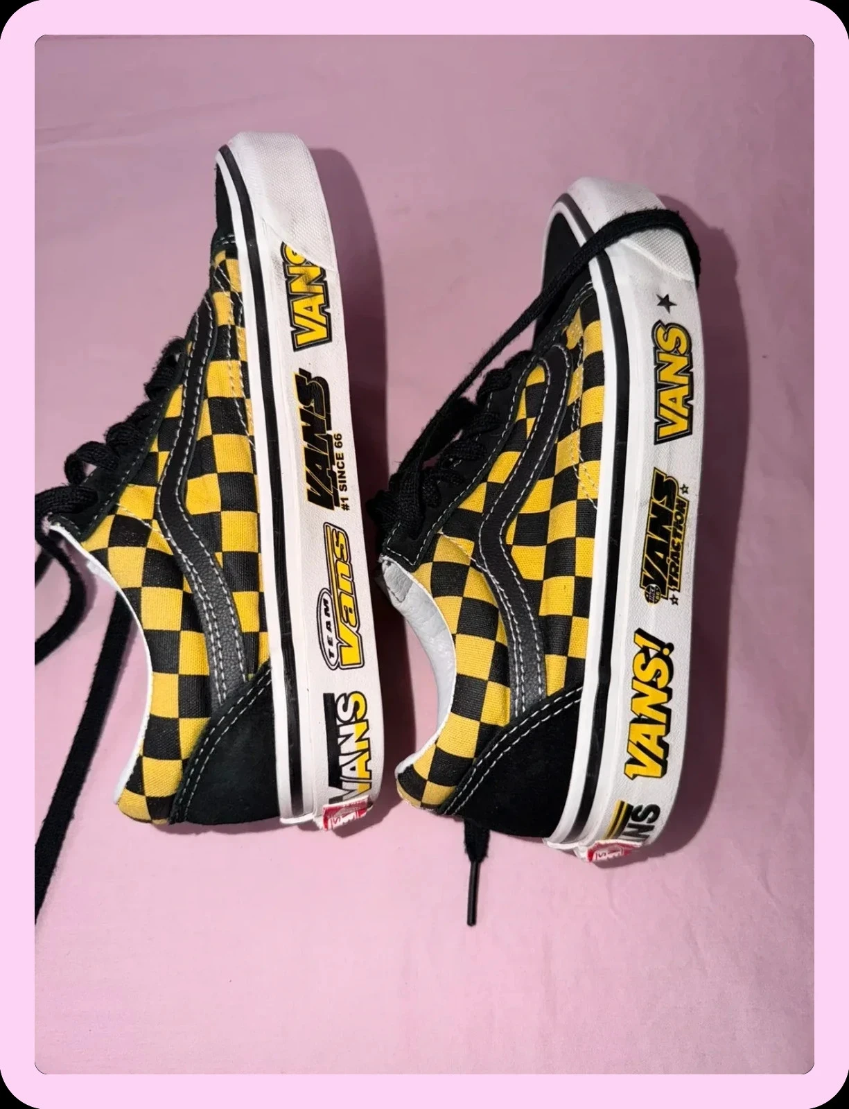 Zapatillas Vans Old Skool con patrón a cuadros amarillo y negro. En muy buen estado. – photo 9